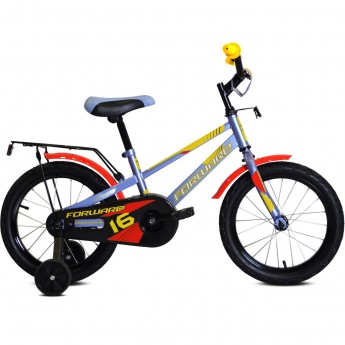 Велосипед FORWARD METEOR 16 (2020) серо-голубой/желтый Велосипед FORWARD METEOR 16 (2020) серо-голубой/желтый